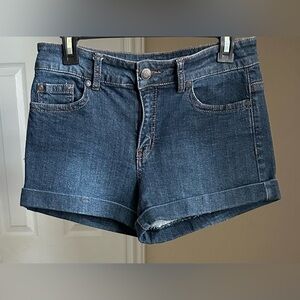 Blue Asphalt Jean Shorts Cuffed Hem